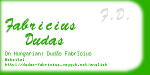 fabricius dudas business card