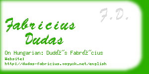 fabricius dudas business card